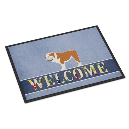 Carolines Treasures Carolines Treasures BB5566JMAT 24 x 36 in. English Bulldog Welcome Indoor or Outdoor Mat BB5566JMAT